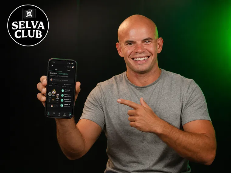 Roberto Brandini apresentando o app do Selva Club
